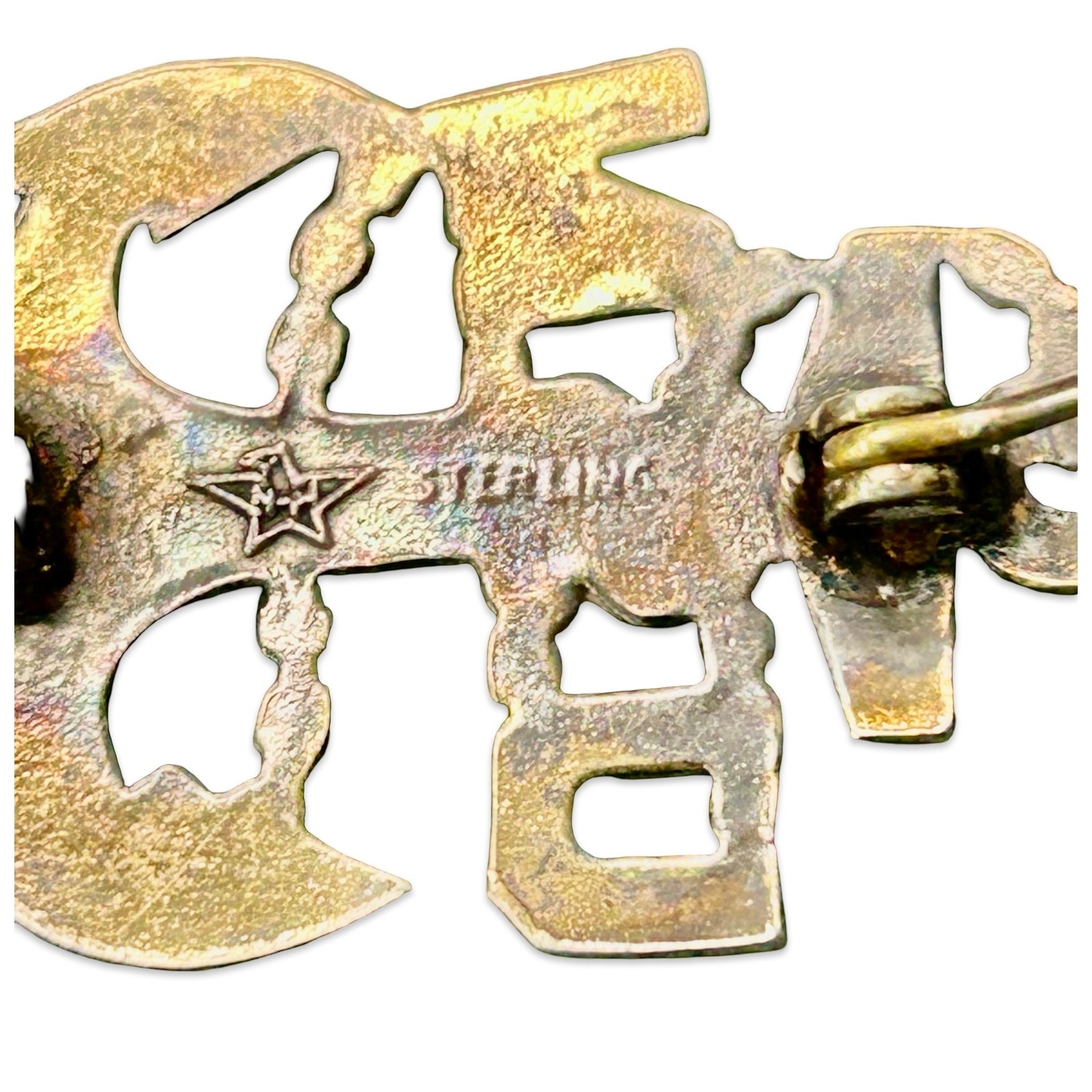 Vintage Sterling Silver USN Anchor pin Military Nautical