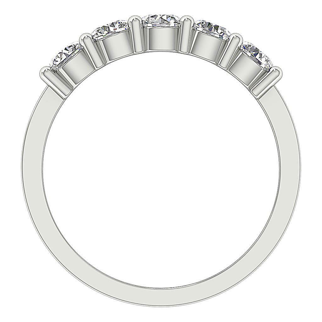 I1 G 1.00 Ct Genuine Diamond Five Stone Anniversary Ring 14K Solid Gold 3.80 MM
