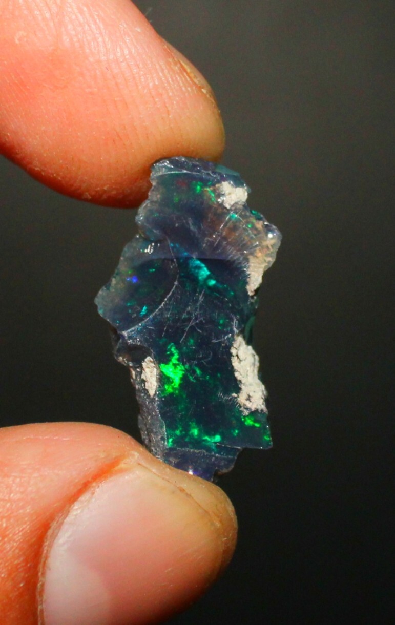 Black Opal Rough multi flashy fire loose raw black opal crystal rough 6.45 Cts