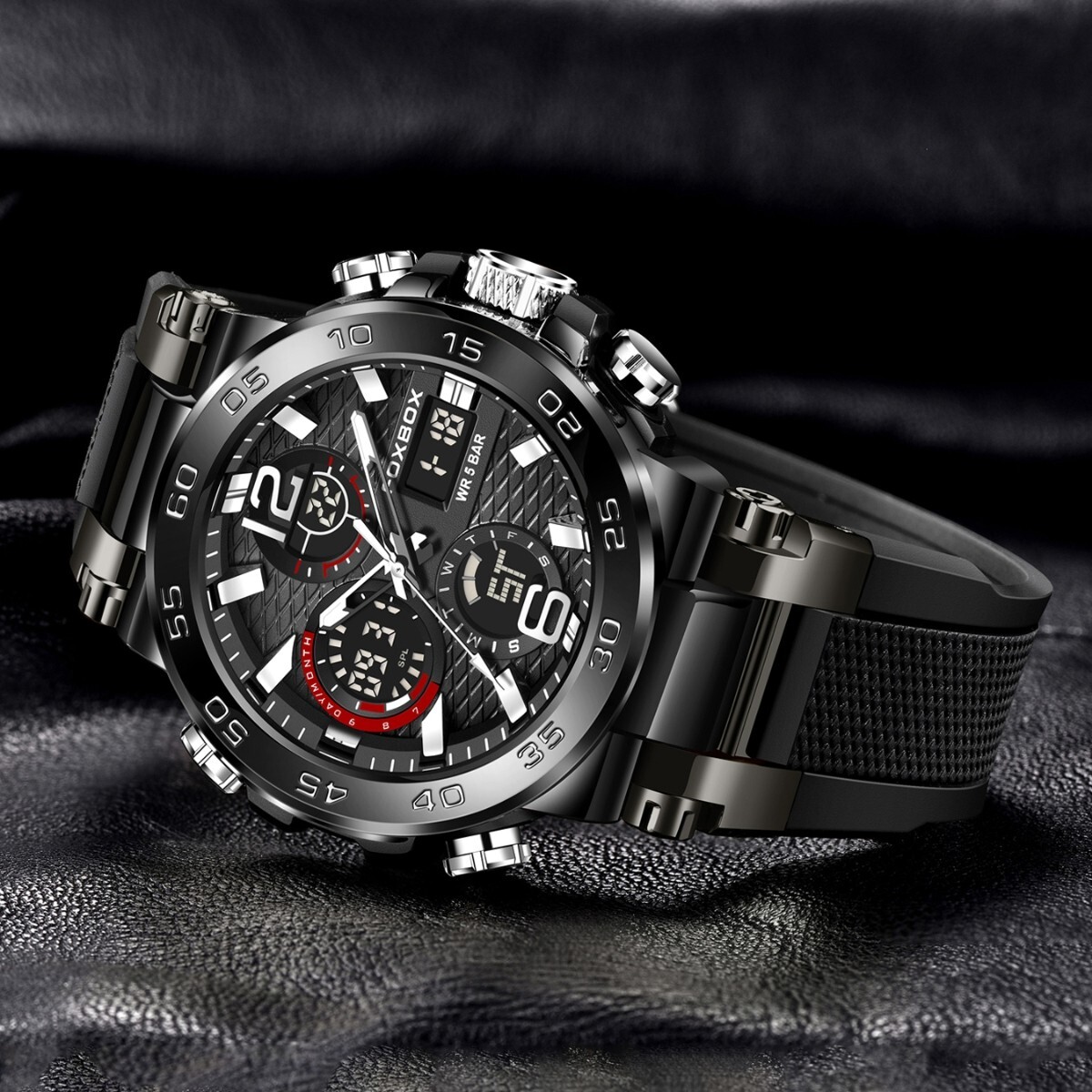 Men’s Watch Quartz Date Luminous Big Dial 5ATM Waterproof Man Casual Wristwatch