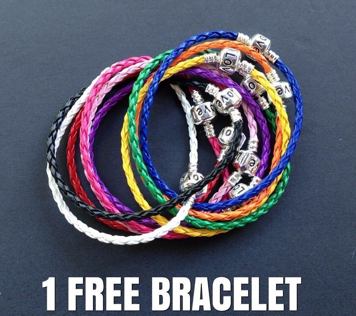 30pcs Mixed Colorful European Bracelet Charms Beads Glass Sliders Spacers Silver