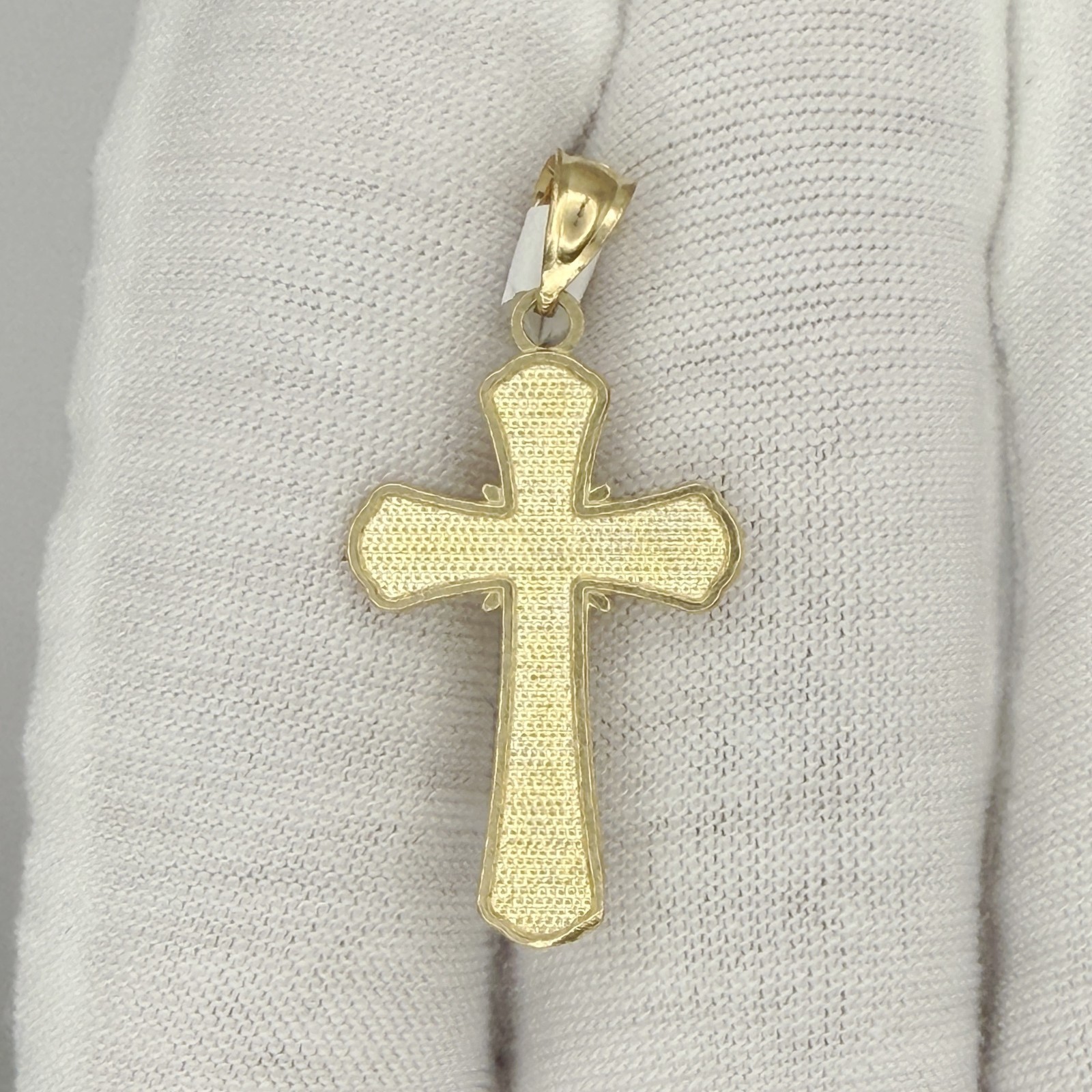 10k Yellow Gold Diamond-Cut Unisex Cross Crucifix Religious Charm Pendant