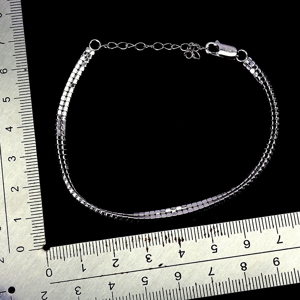 925 Sterling Silver Bracelet Tsavorite Garnet Round Diamond Cut Gemstone 7 In