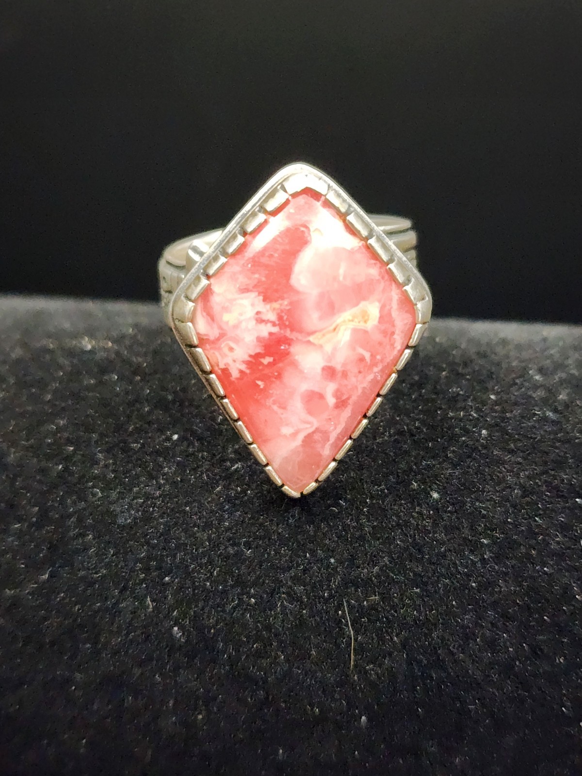 Beautiful Rodrick Tenorio RMT 925 Relios Arrow Rhodochrosite Ring Size 7.75