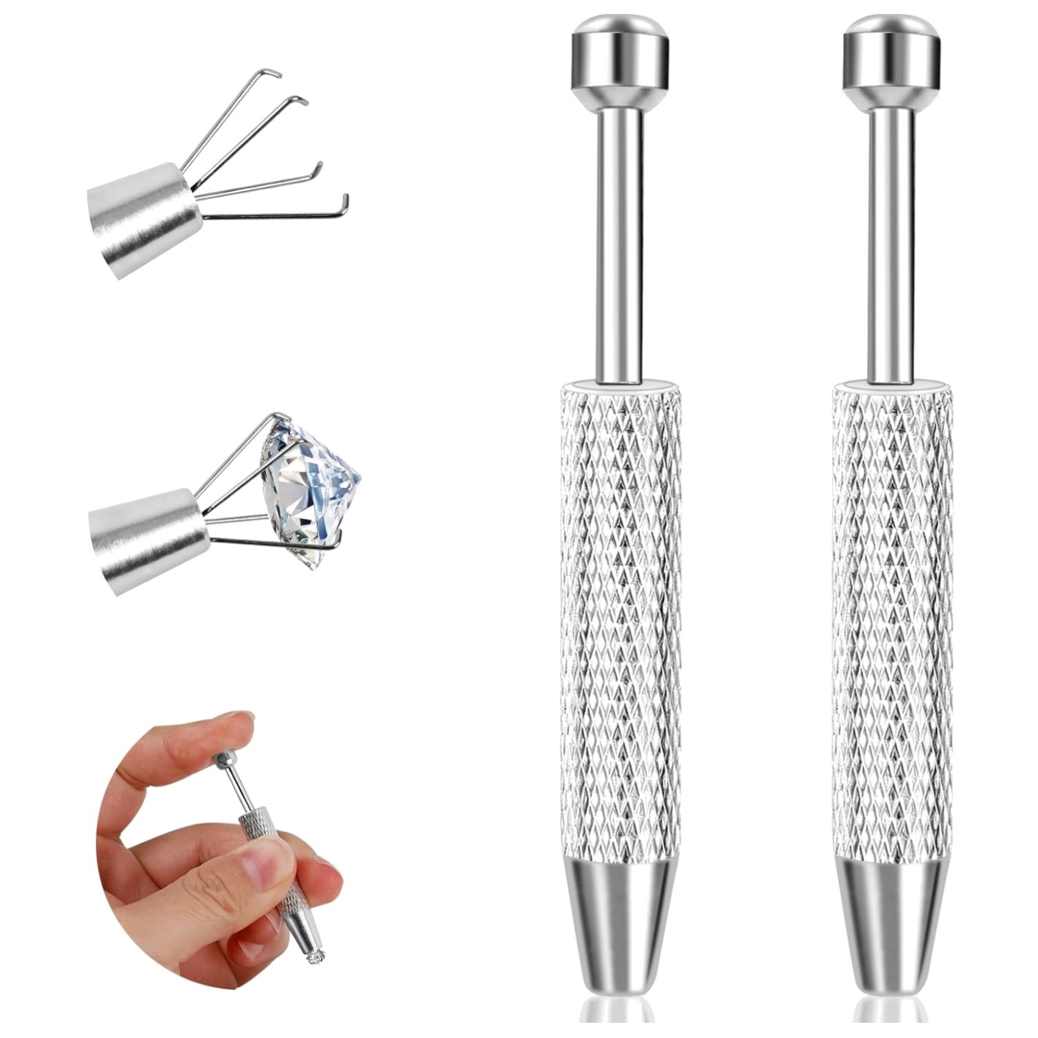 2Pcs Piercing Ball Grabber Tool for Changing Jewelry, Stianless Steel Flat Ba…