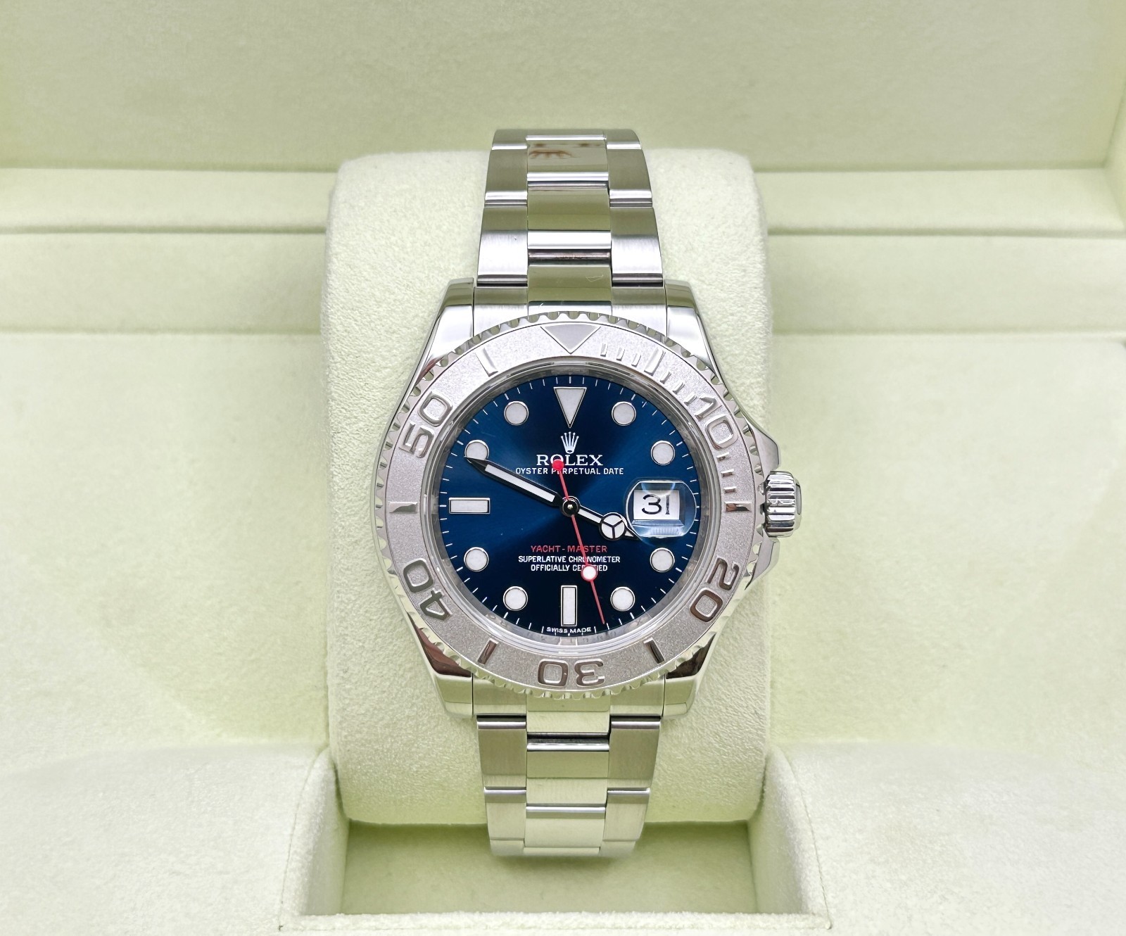 Rolex Yacht Master 116622 40mm Blue Dial Platinum Bezel Stainless Steel