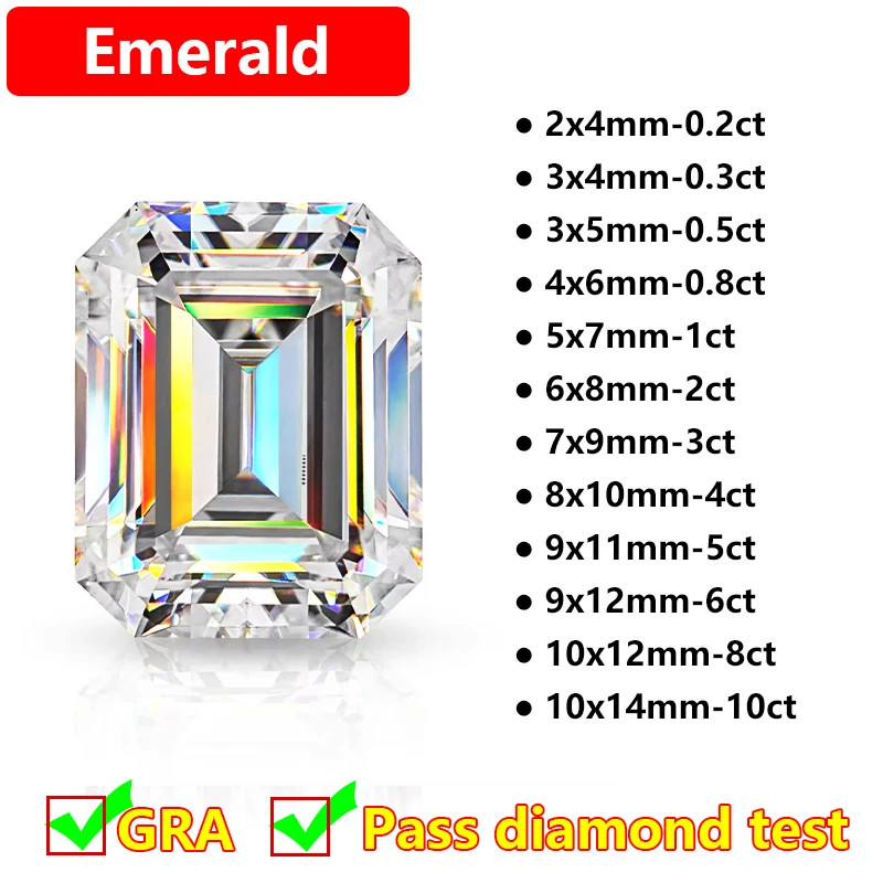 1-10ct Full Shape Moissanite Loose Stone D Color Moissanite Gemstones Wholesales