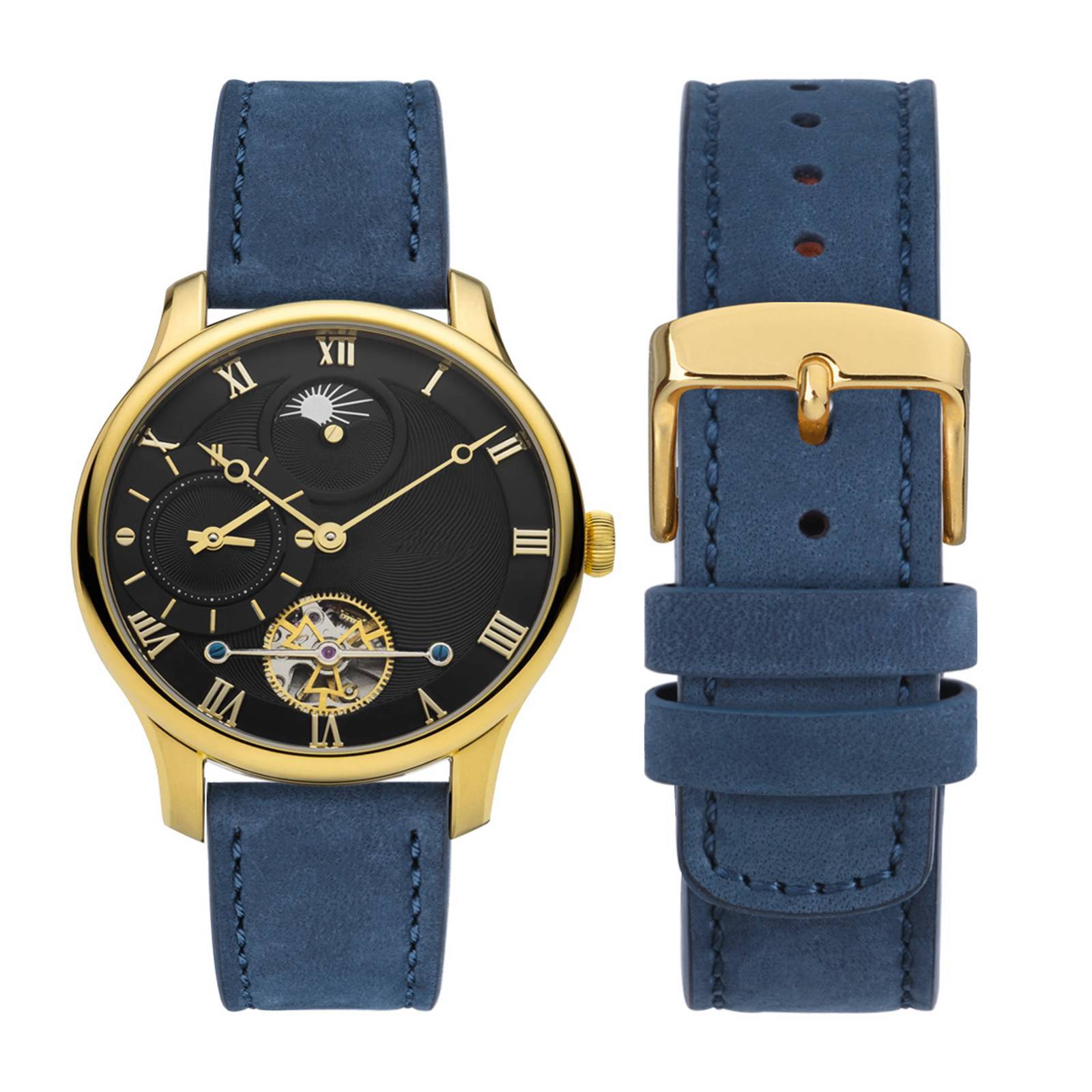 WOCCI Nubuck Top Grain Leather Watch Straps for Men Women Black Brown Green Blue