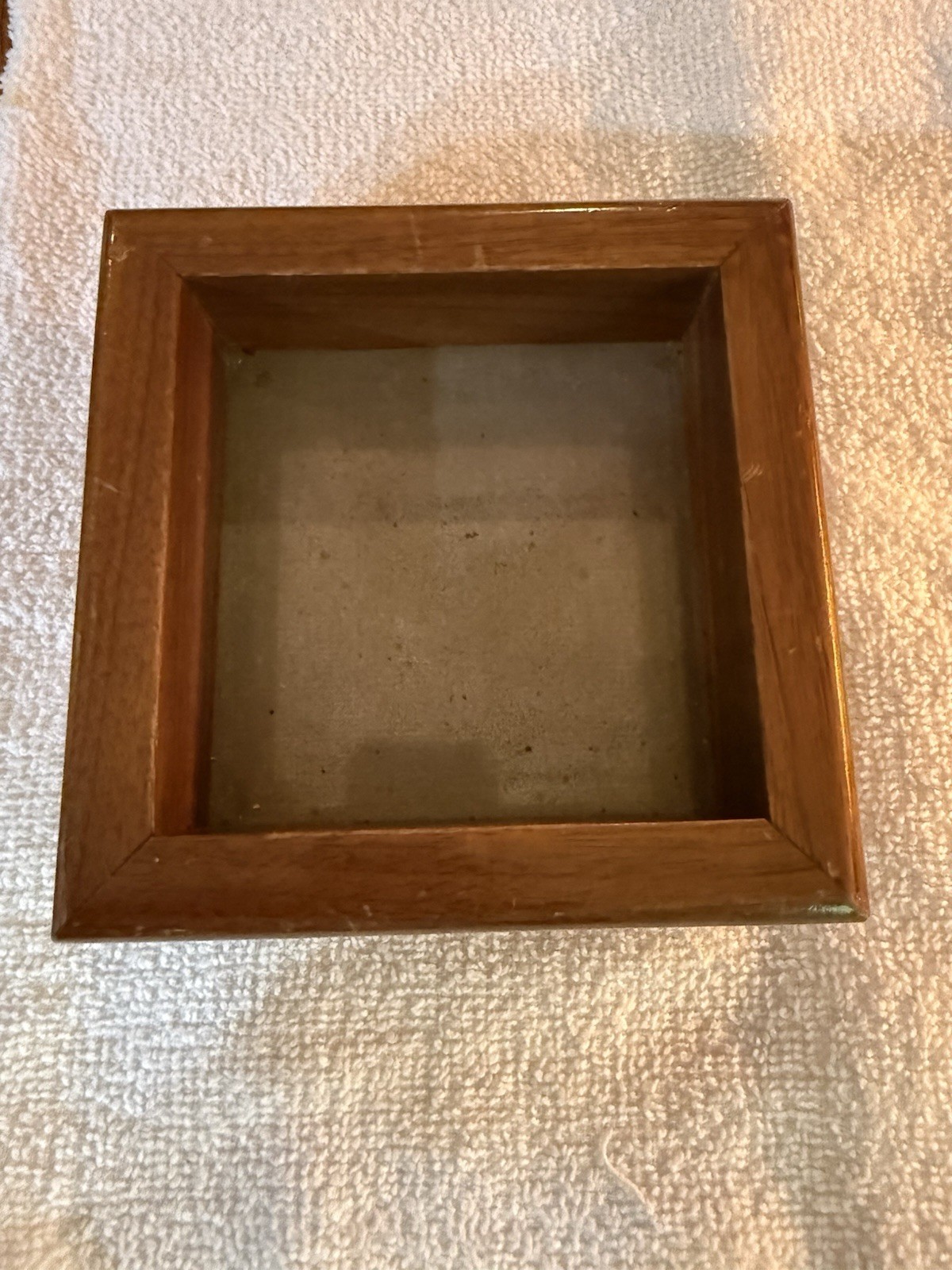 Vintage Walnut Trick Jewelry Box w/ Secret Slide Compartment & Hidden Mirror Old