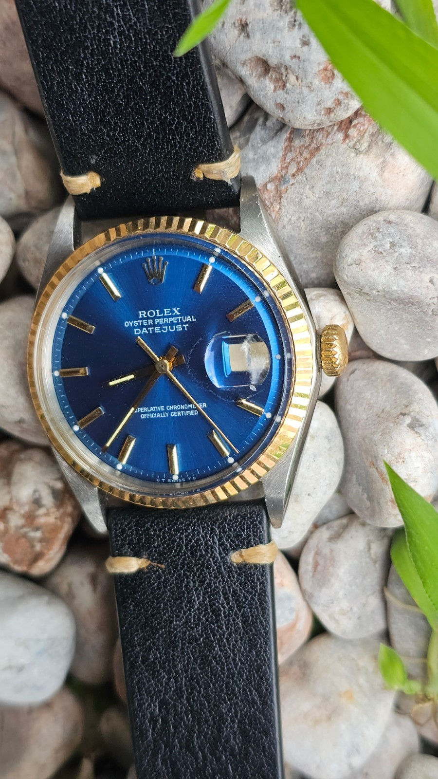 Rolex Datejust 1601 Blue Pie-Pan Dial Two-Tone Men’s Automatic Watch 1974