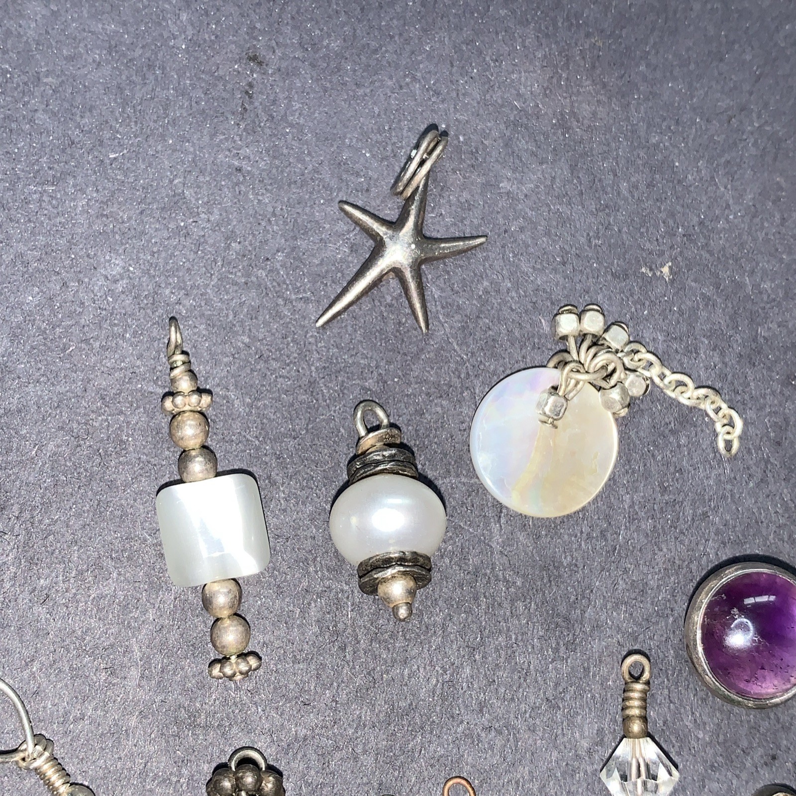 STERLING SILVER 925 Lot Necklace Pendant SS40 Charms Boho Crystal Navajo 42