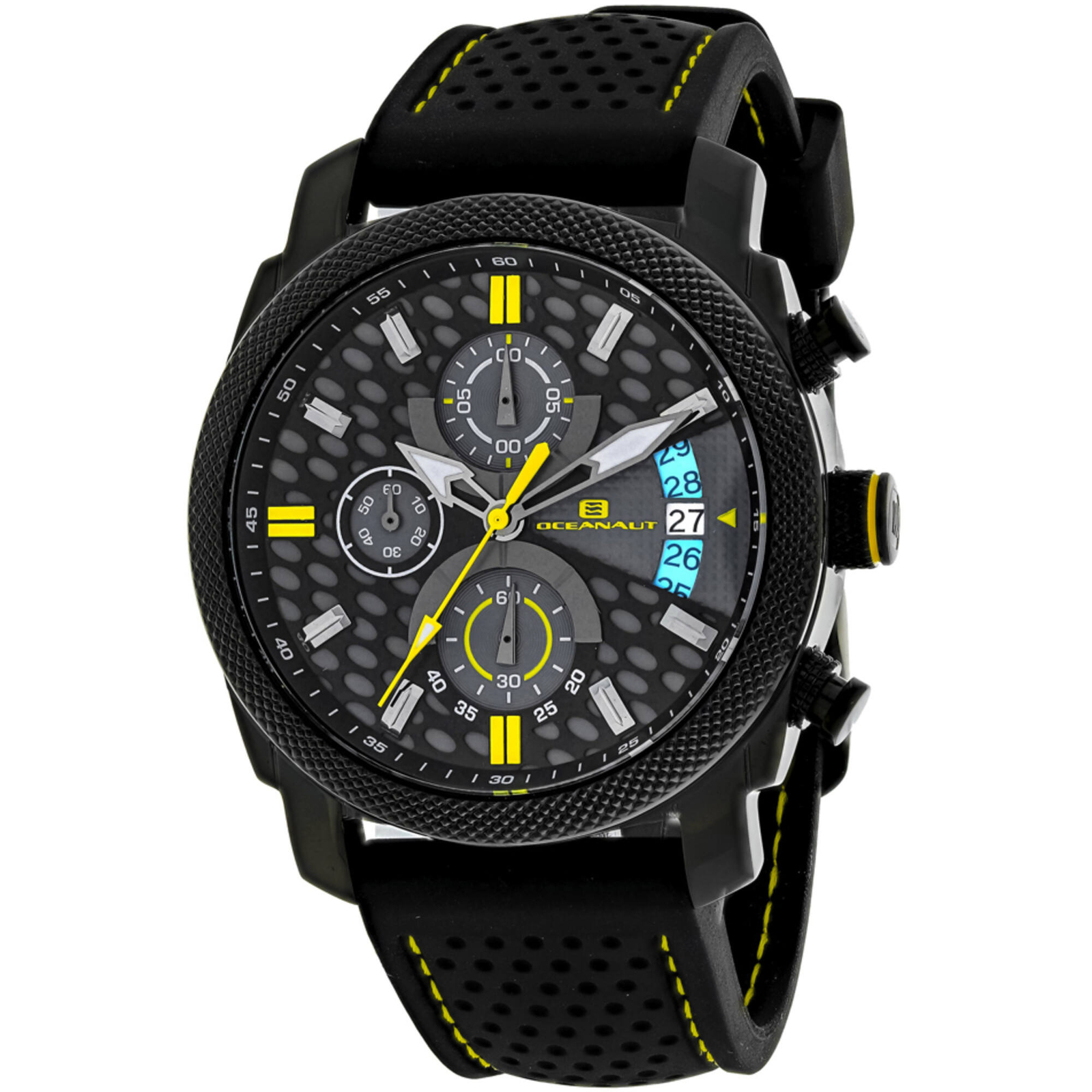 Oceanaut Men’s Watch Kryptonite Quartz Black, Grey Dial Rubber Strap OC2322
