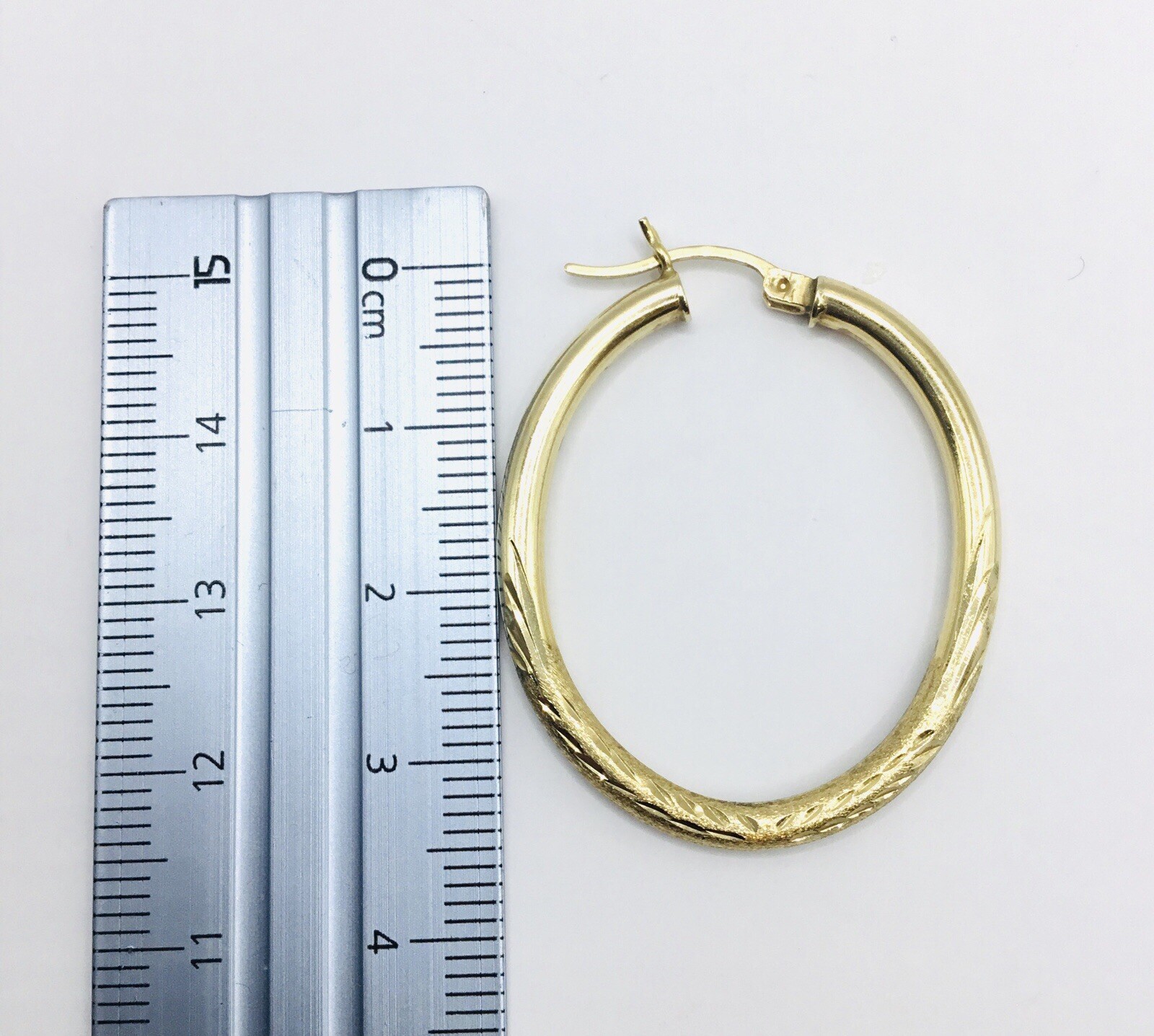 Solid 14k Yellow Gold Hoop Earrings – 2.7g, 3.6cm