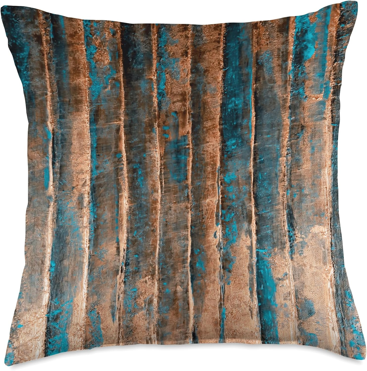Patina Teal & Copper Throw Pillow