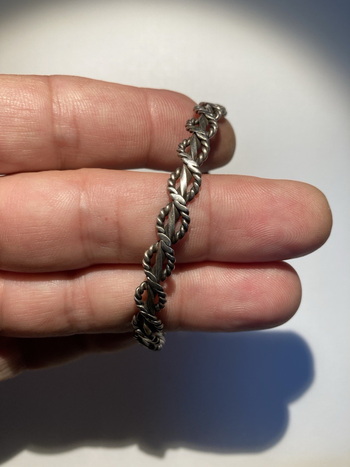 Bangle Bracelet Sterling 925 Silver Braided Rope 16 Grams 2 1/8 In Diameter m002