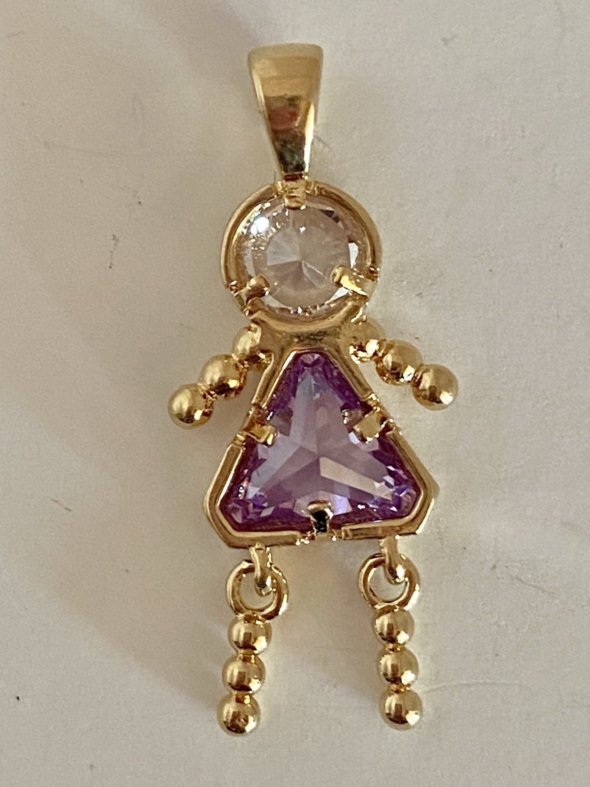 JUNE 24k GOLD FILL GIRL BIRTHSTONE BRAT / KID / BABY CHARM