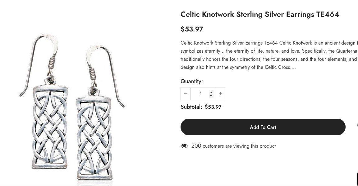 Celtic Knotwork Sterling Silver Earrings Peter Stone New