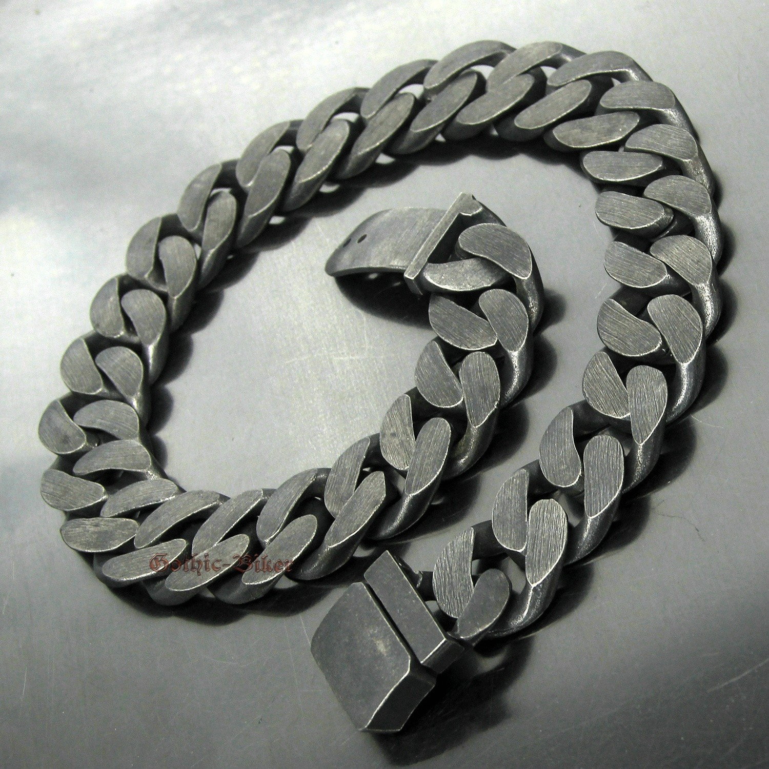 Heavy Chunky Gunmetal Chain Retro Men’s Curb Cuban Link Stainless Steel Necklace