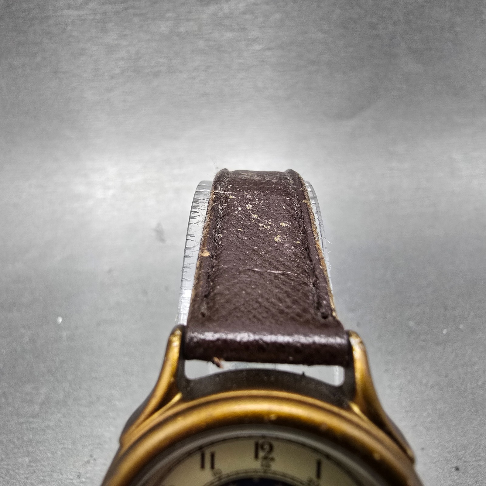 Seiko Alba Moon Phase Watch Women 27mm Champagne Dial Gold Tone Date New Batt GH