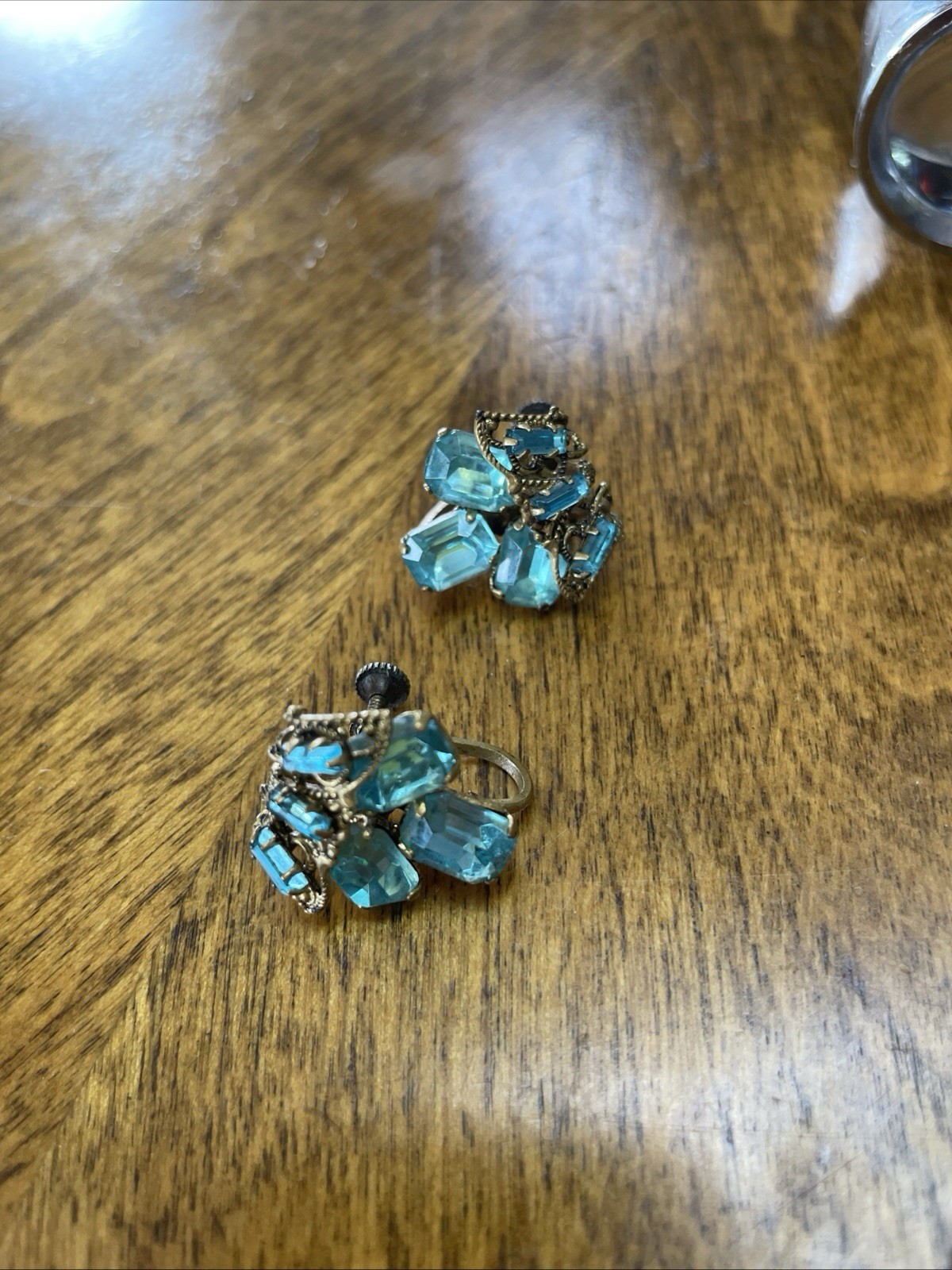 9 Pair Mid Century Clip & Screw On Earrings. Some Signed. Weiss, Star, Etc