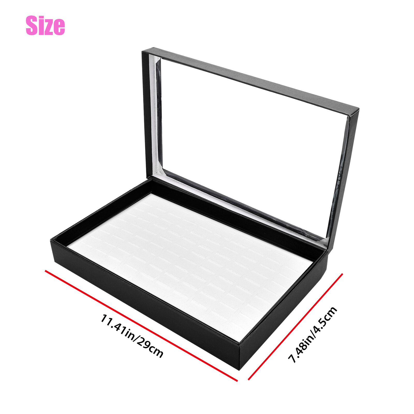 100 Slots Jewelry Ring Display Organizer Case Tray Holder Earring Storage Box