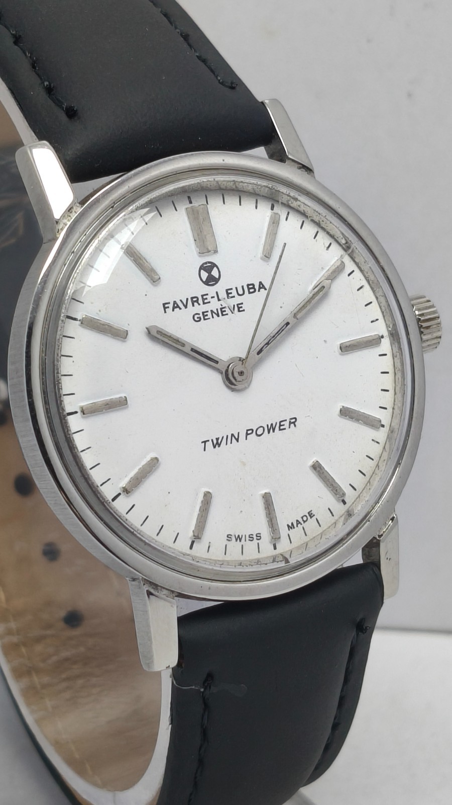 Vintage Favre Leuba Geneve Twin Power Wrist watch Swiss Made For Men’s