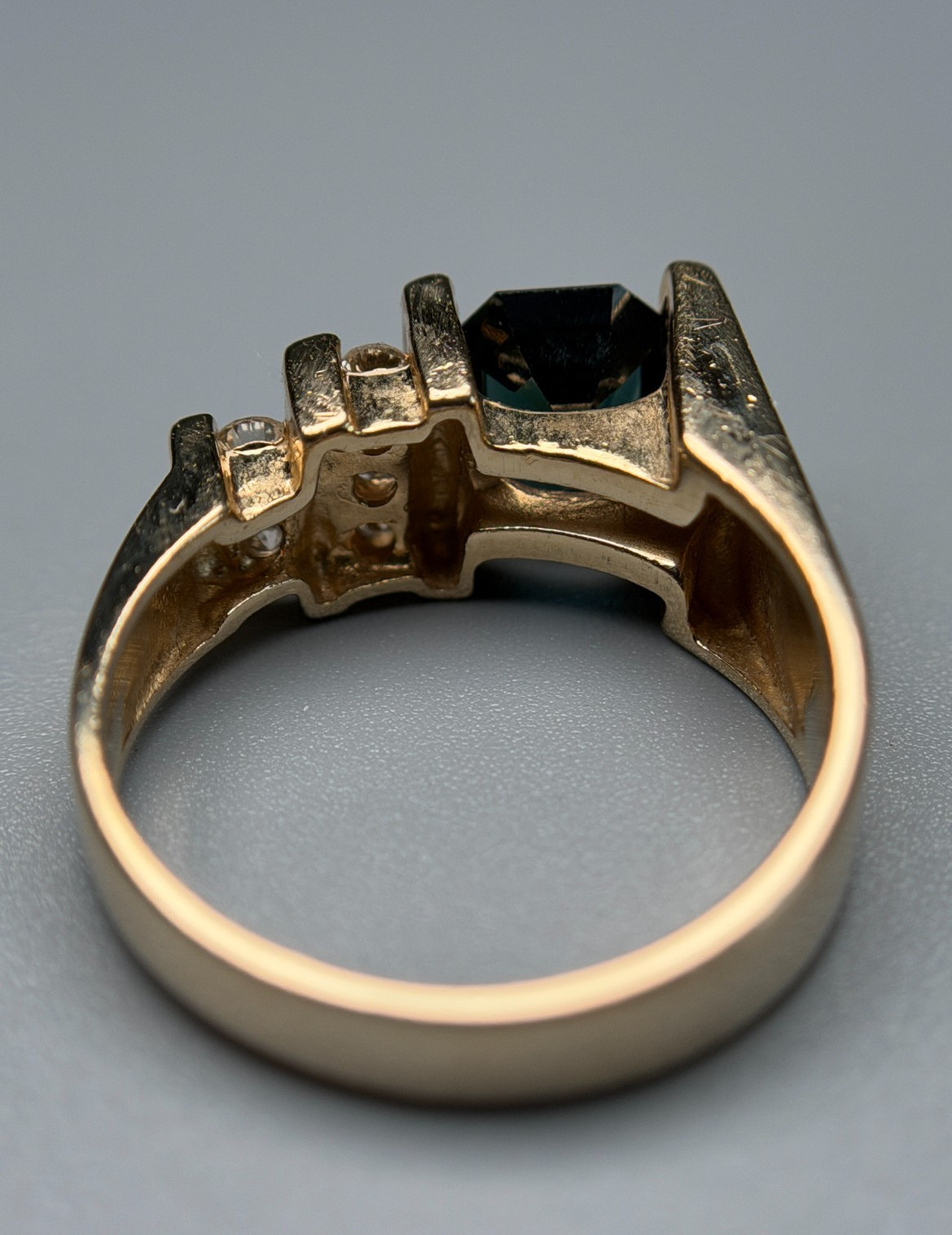 Women’s Effy 14K Yellow Gold Blue Sapphire & Diamond Ring Size 7