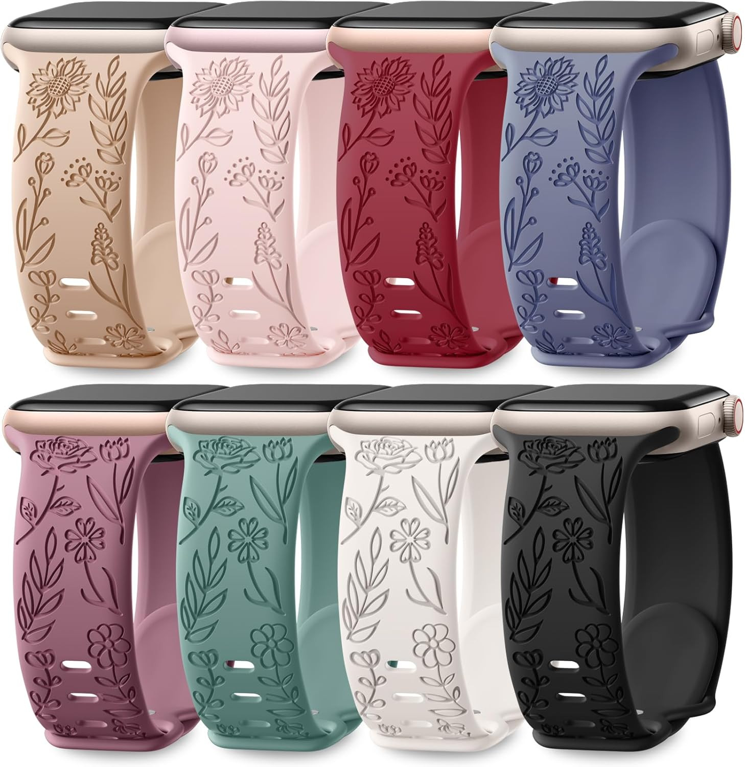 8 Pack Bands for Women Compatible with Apple Watch 40Mm 41Mm 38Mm 42Mm 44Mm 45Mm