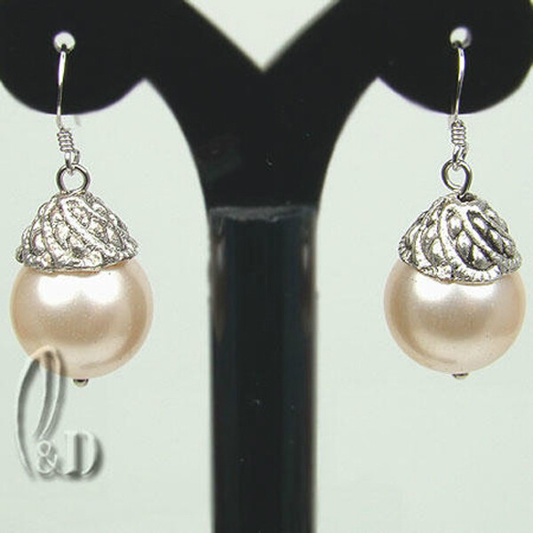 AU STOCK CHIC 12MM LARGE MULTIPLE COLOUR SEA SHELL PEARLS SILVER EARRINGS EA009