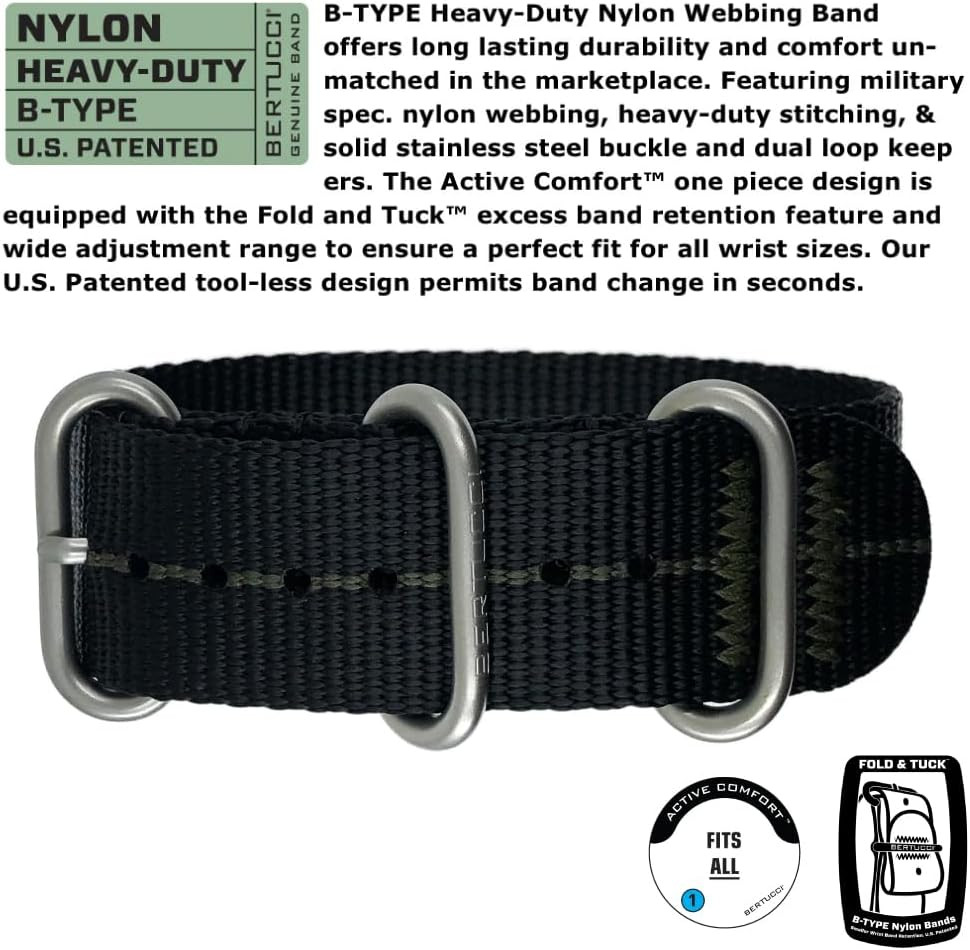 41mm Titanium Solar Field Watch – Black Dial & Olive Nylon Band