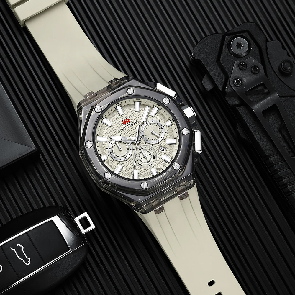 MINI FOCUS Fashion Multifunctional Quartz Watch for Calendar 24 Hours Display C