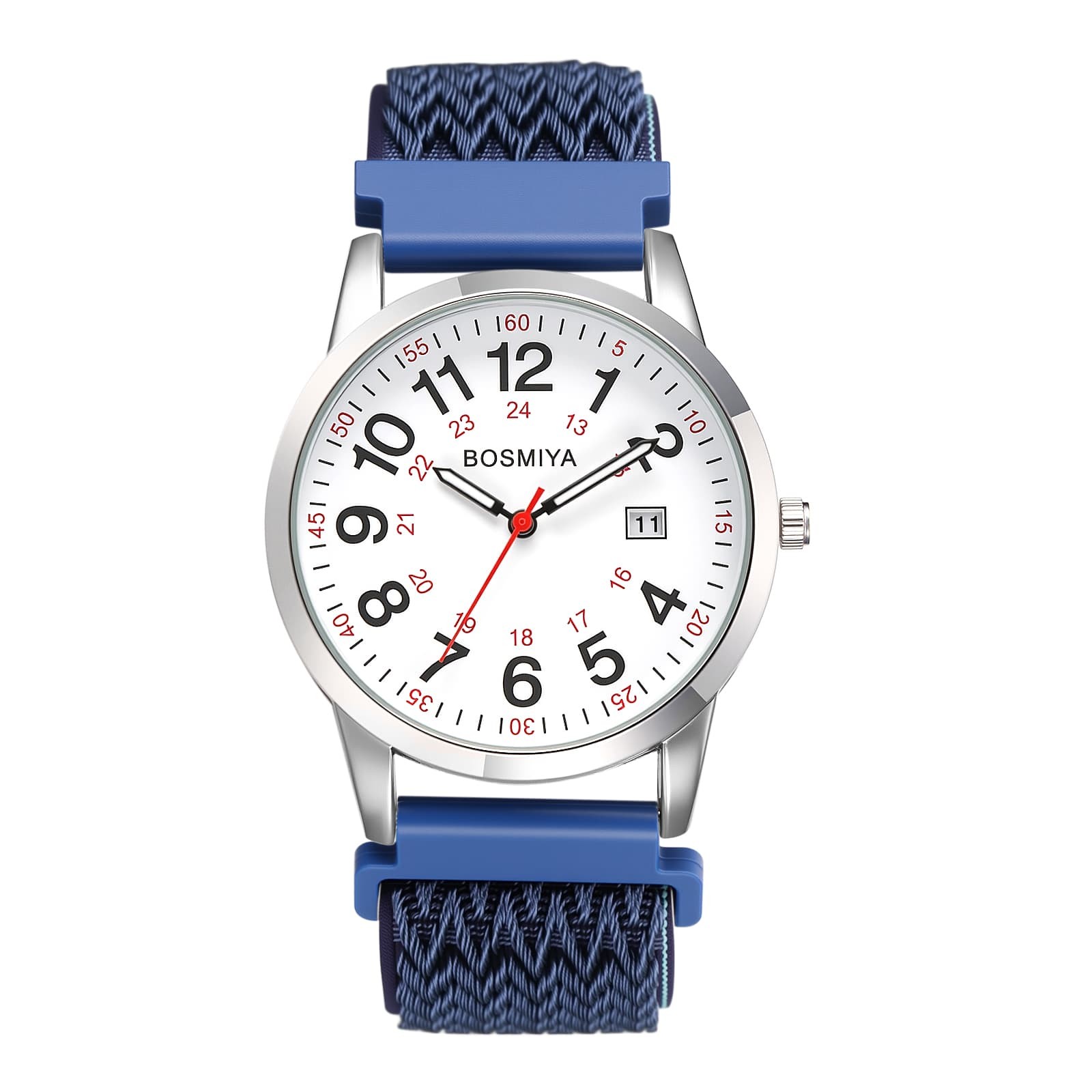 Womens Date Boho Colorful Woven Elastic Band Quartz Wristwatch Easy to Read