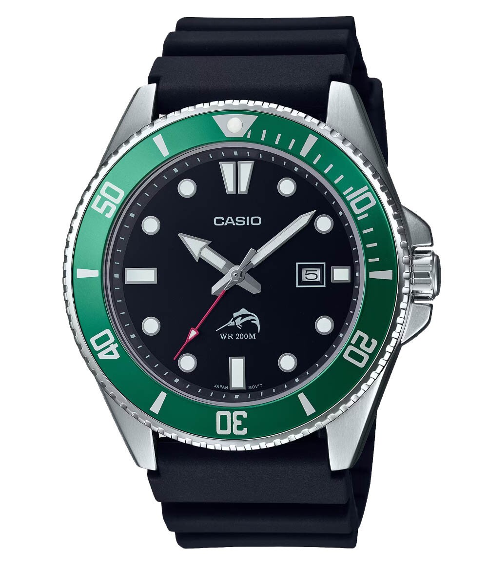 Casio MDV106B-1A3V, Men’s Analog Watch, Black Resin Band, Date, 200 Meter WR