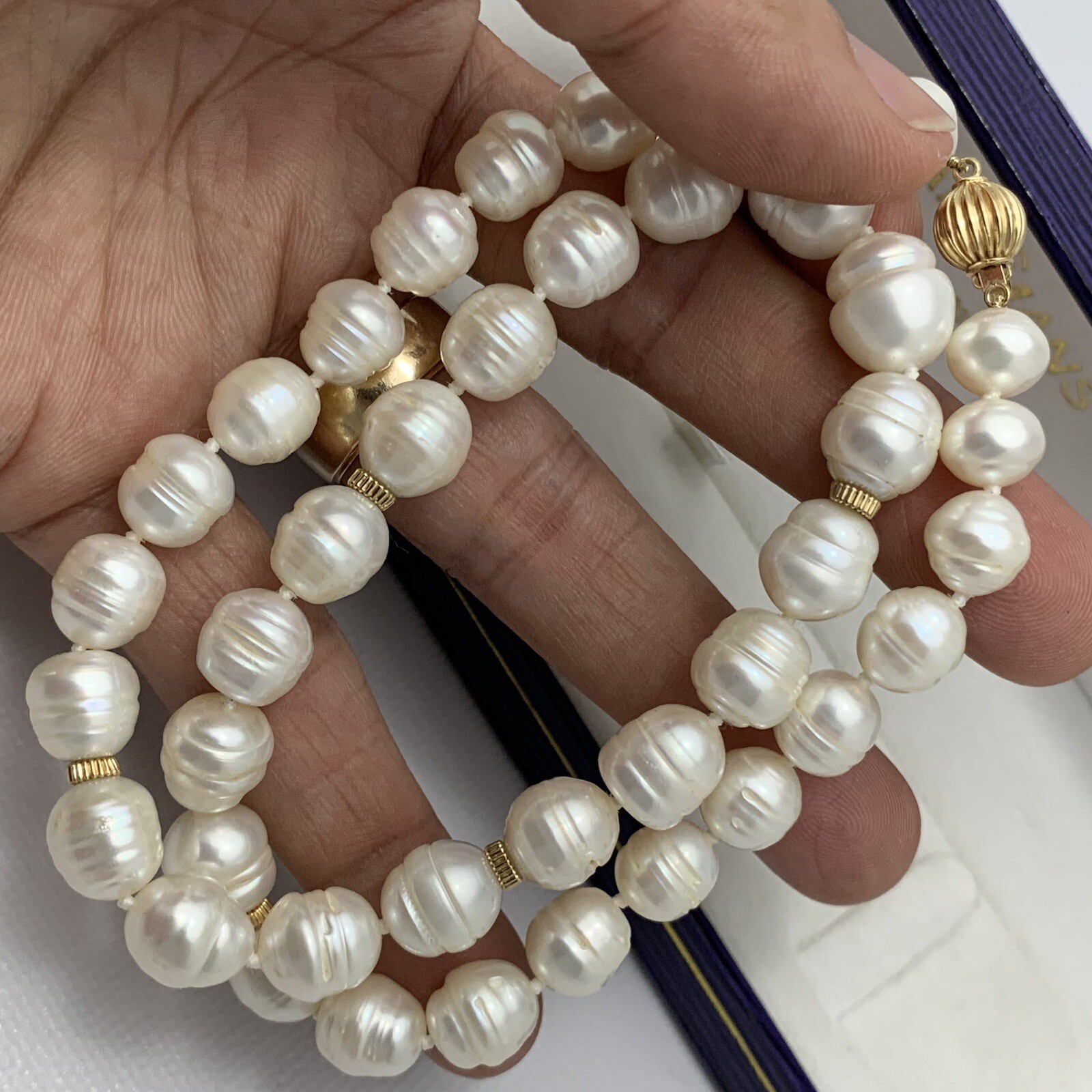 Japan Cultured Pearls Baroque Necklace 8.7 – 11mm Pearl 14k Gold