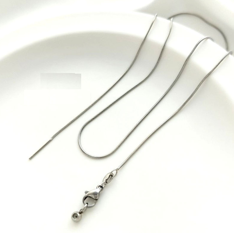 Silver/Gold Stainless Steel 0.9mm Snake Needle Adjustable Slide Lobster Chain