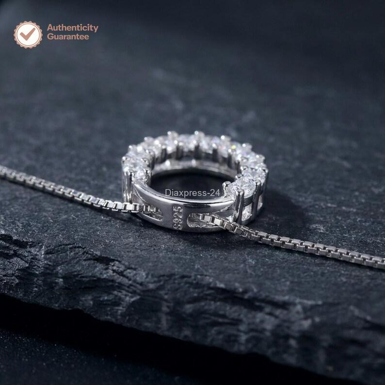 14K White Gold 18” Chain Natural GH/SI Diamond Proposal Circle Shape Pendant