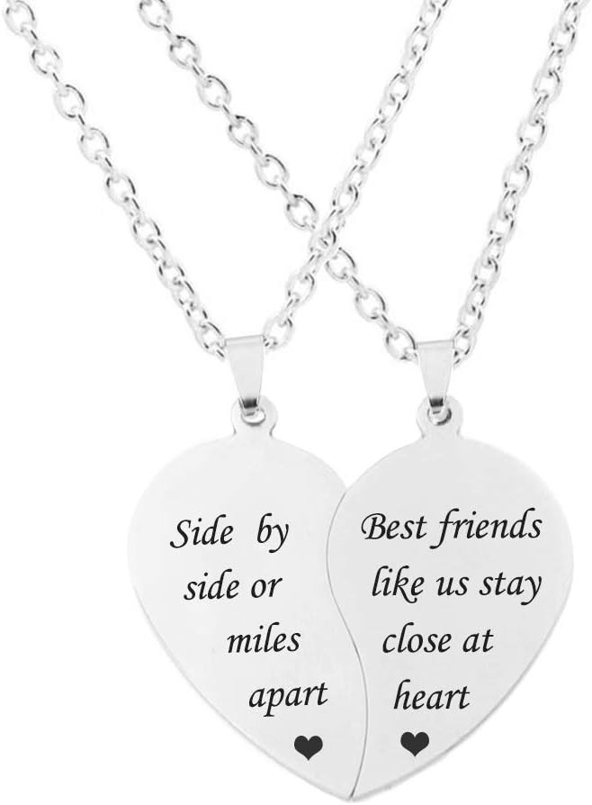 Matching Heart BFF Necklace Set – Friendship & Valentine’s Gift