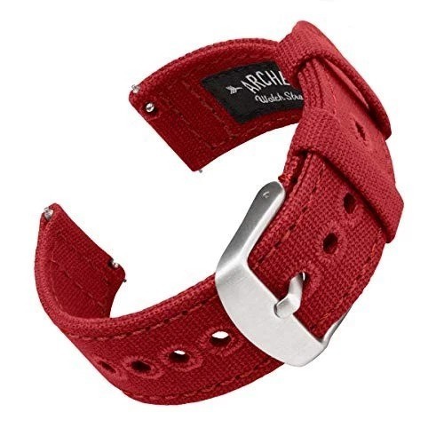 Canvas Quick Release Watch Bands Faded Olive, 22mm