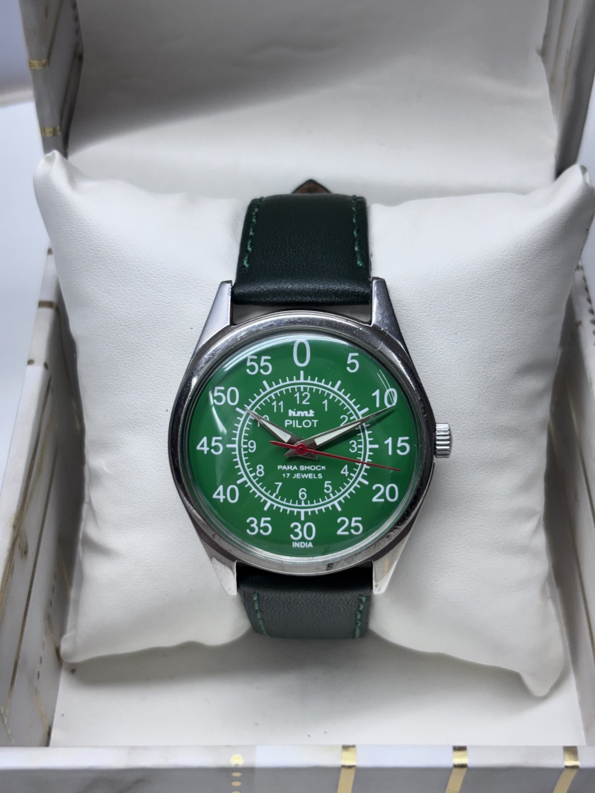 Vintage HMT Pilot Green 17 Jewels Mechanical Hand Winding Men’s Wrist Watch