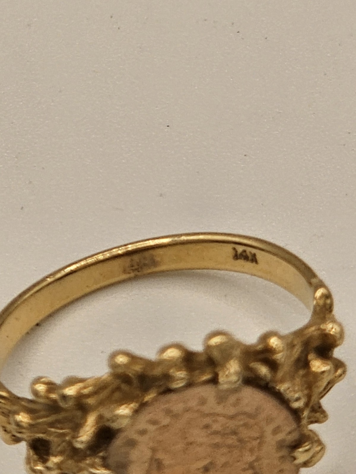 14k Gold Ring, Morgan Dollar Image, Size 5.75 Or 6, 3.12g, Read Description