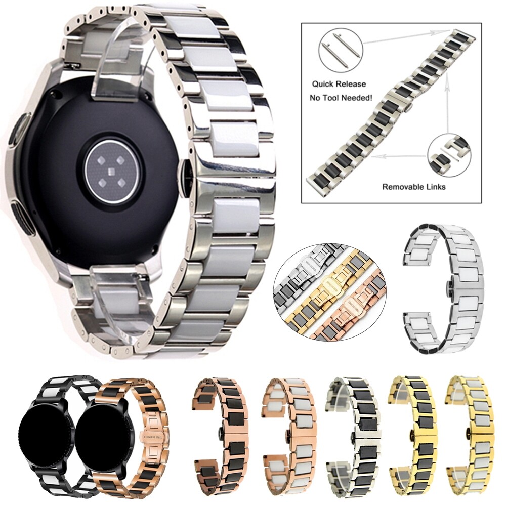16mm 18mm 20mm 22mm Ceramic Replacement Watch Band Strap Metal Wrist Bracelet