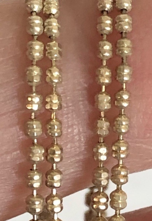 Elo7 Gold Plated Barrel Beaded Chain Attached Fronto To Back Dangle Earrings