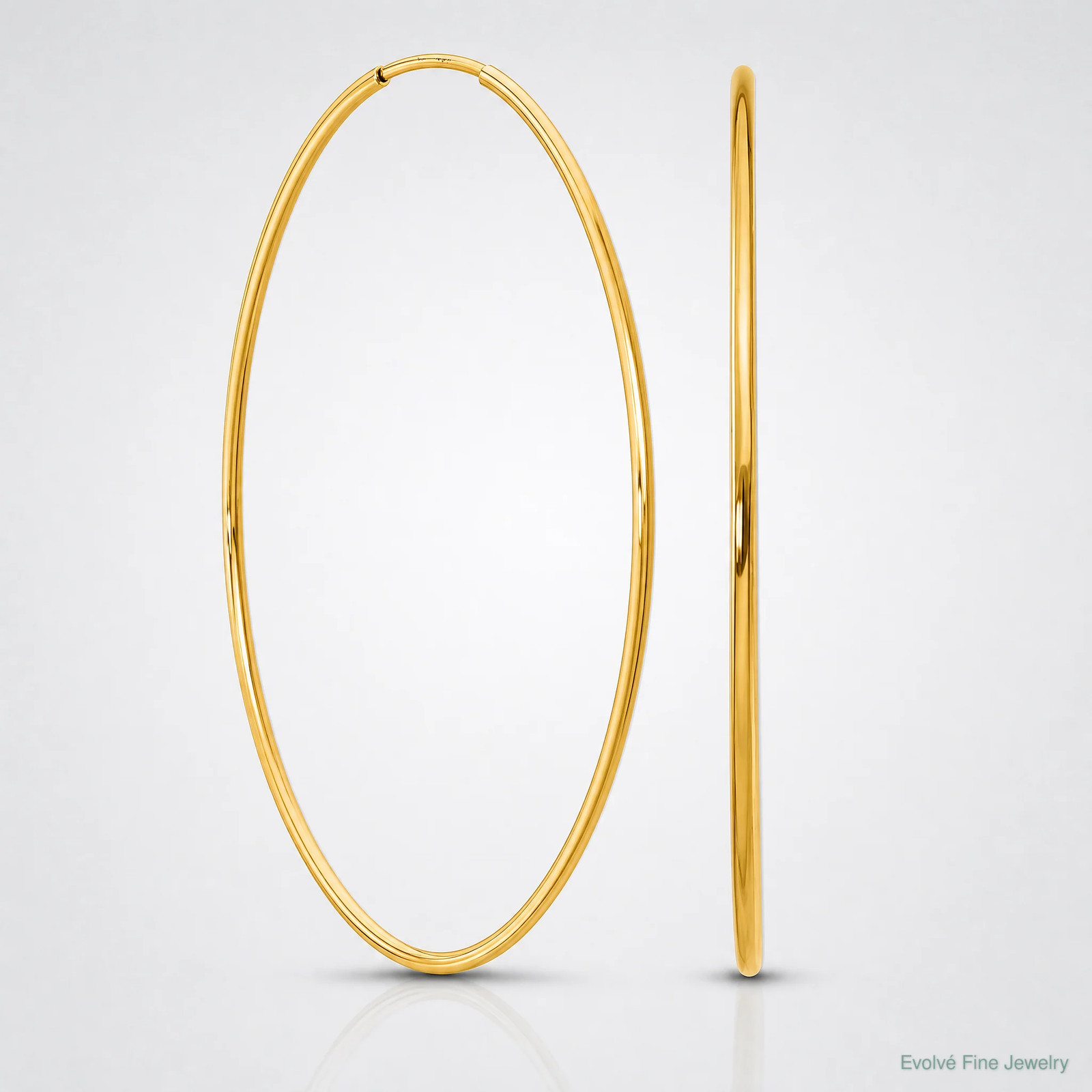 14K Yellow Gold 1.25mm Endless Hoop Earring