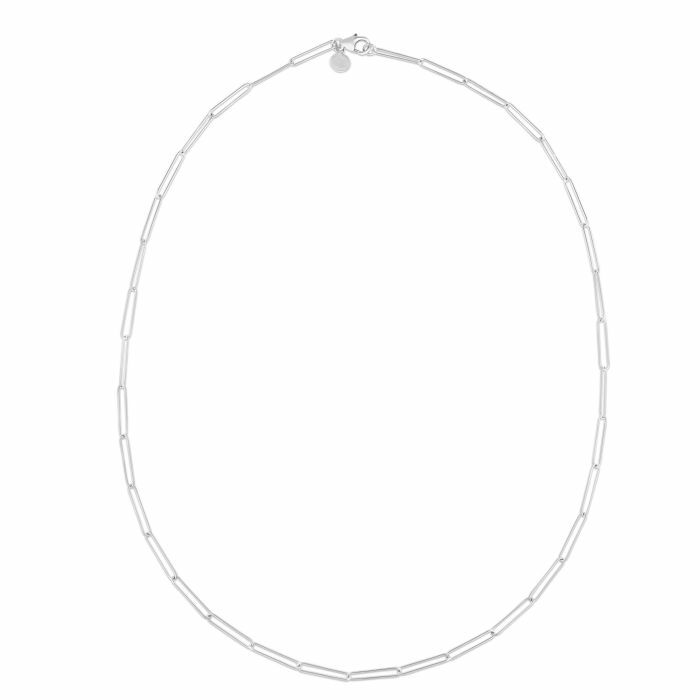 14k Solid White Gold PAPERCLIP Link Chain Necklace 20 Inch 3 grams 2MM