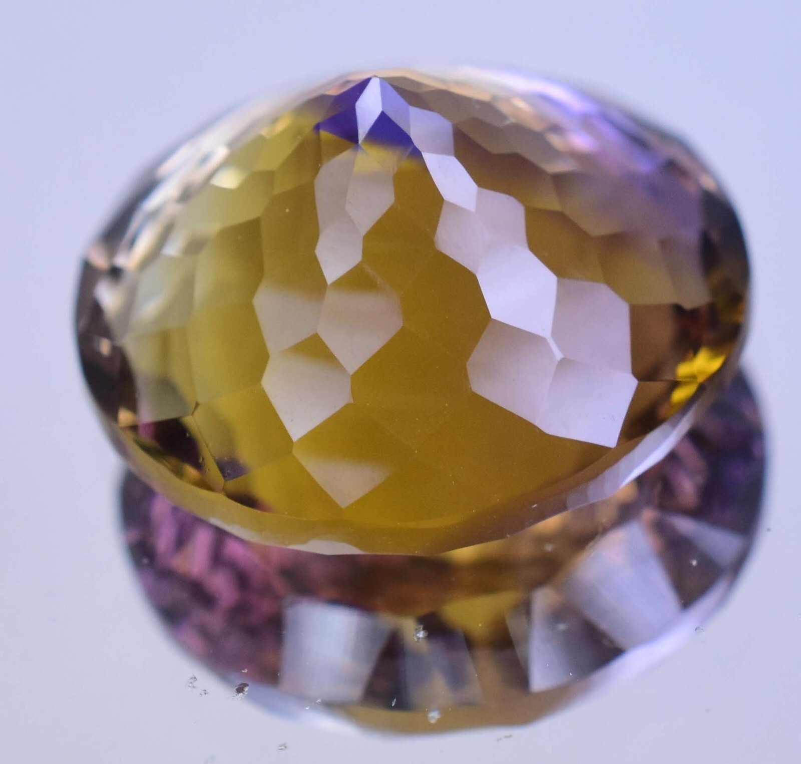 Flawless Natural Bi-Color Ametrine 24.75 Ct Round Certified Untreated Gemstone