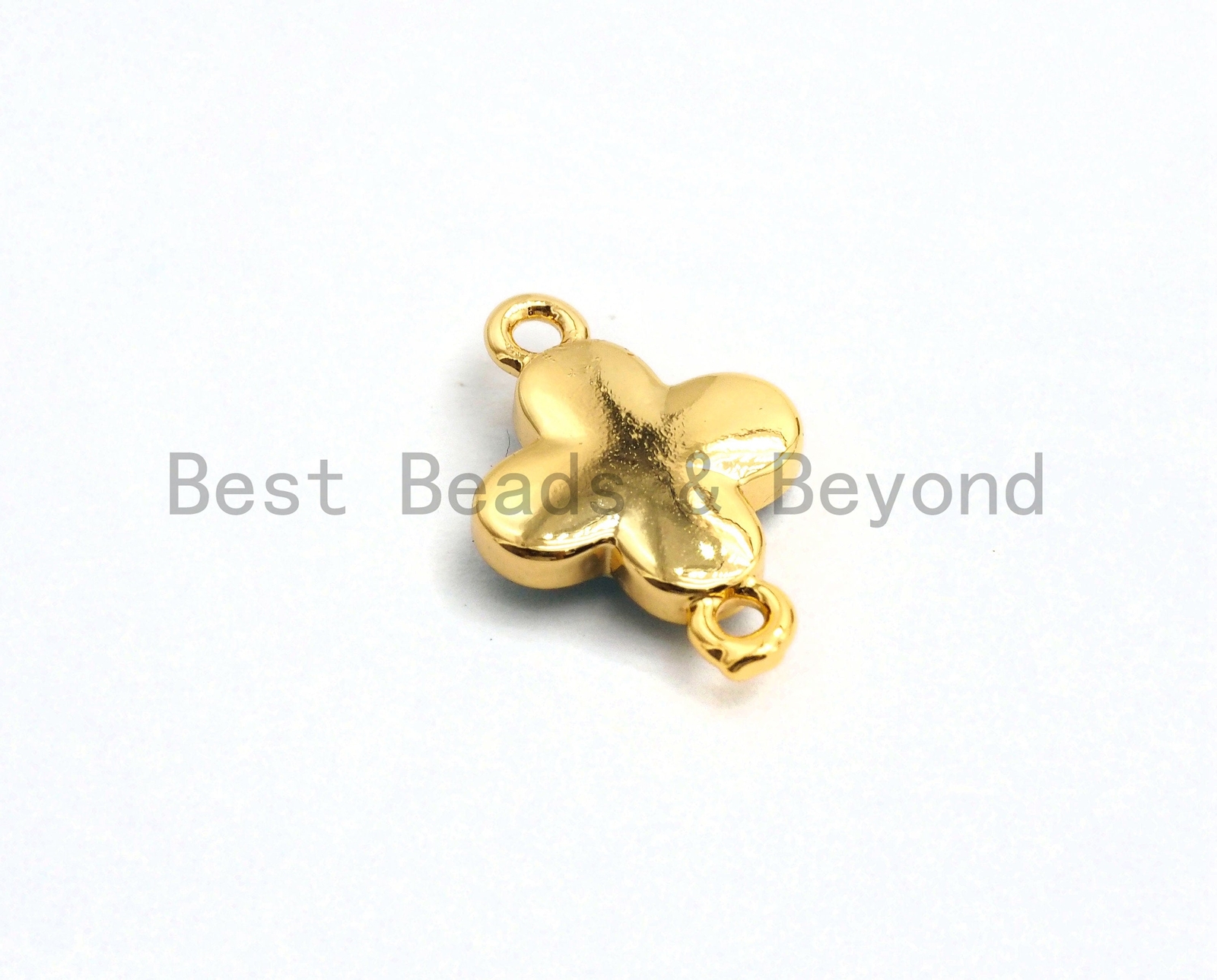 100% Natural Aqua Blue Shell Clover Flower Connector, Natural Shell Connector,