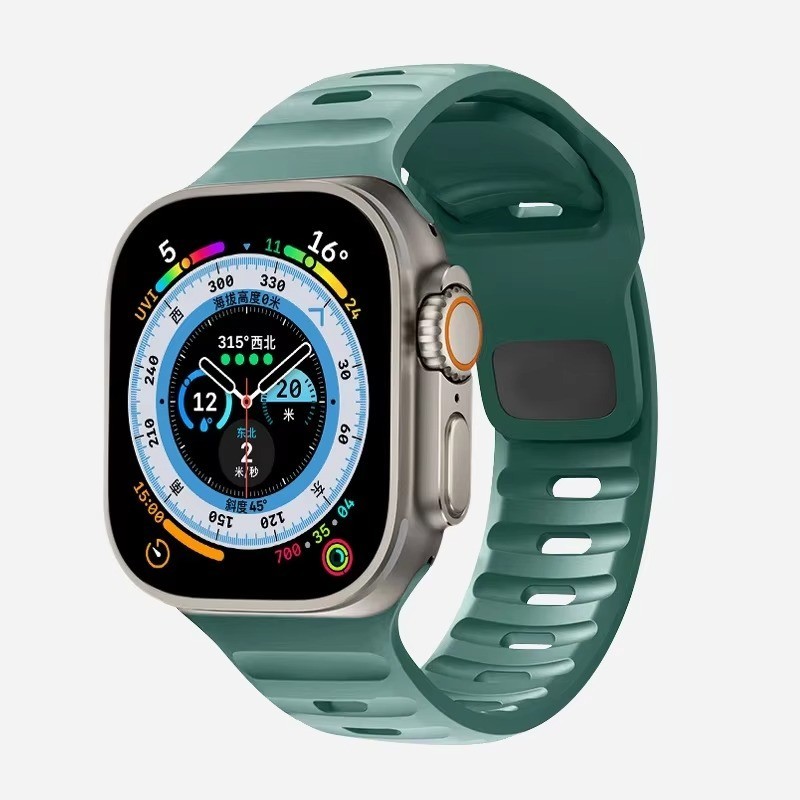 For Apple Watch Series Ultra 3 11 10 9 8 7 iWatch 49mm Silicone Sport Band Strap