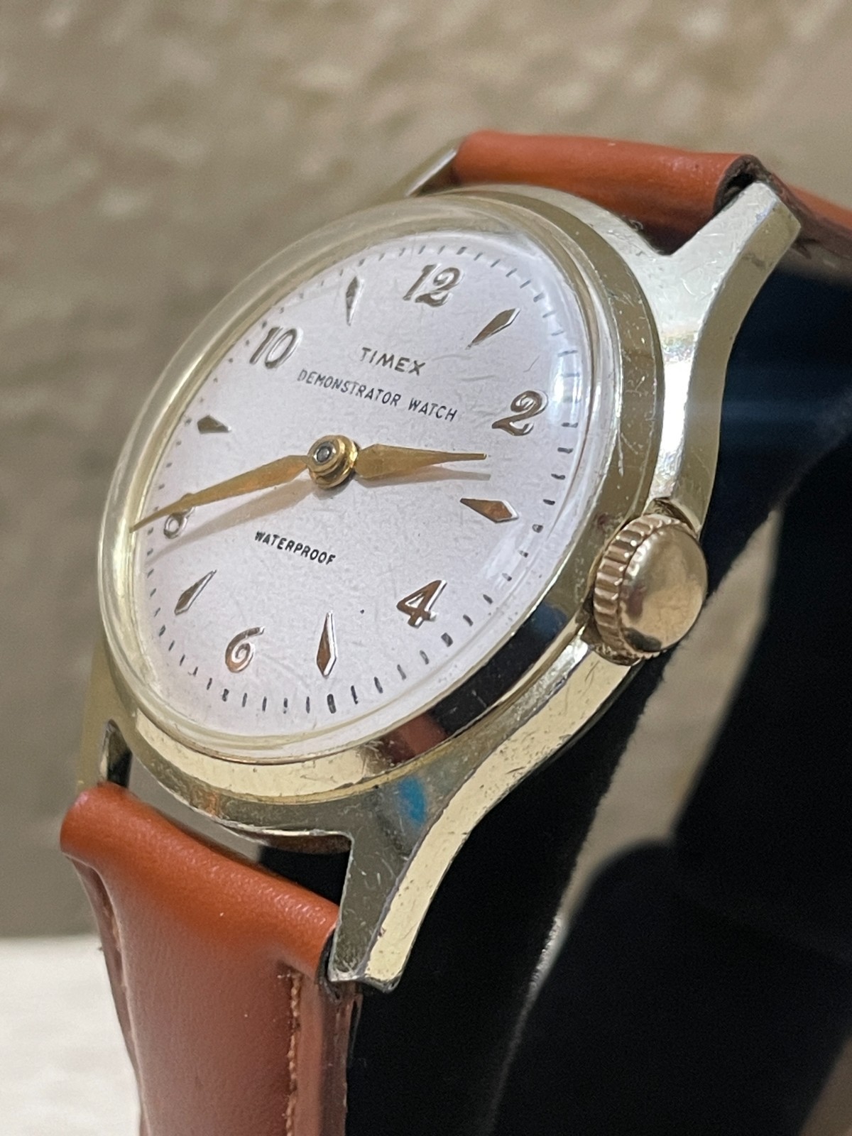 Rare Gold Salesman Sample Demonstrator Timex Marlin Men’s 34mm Wrist Watch