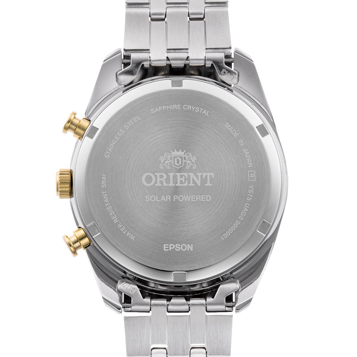 ORIENT Contemporary RN-TX0302S Solar Chrono Two-Tone White Dial 40mm Mens Watch