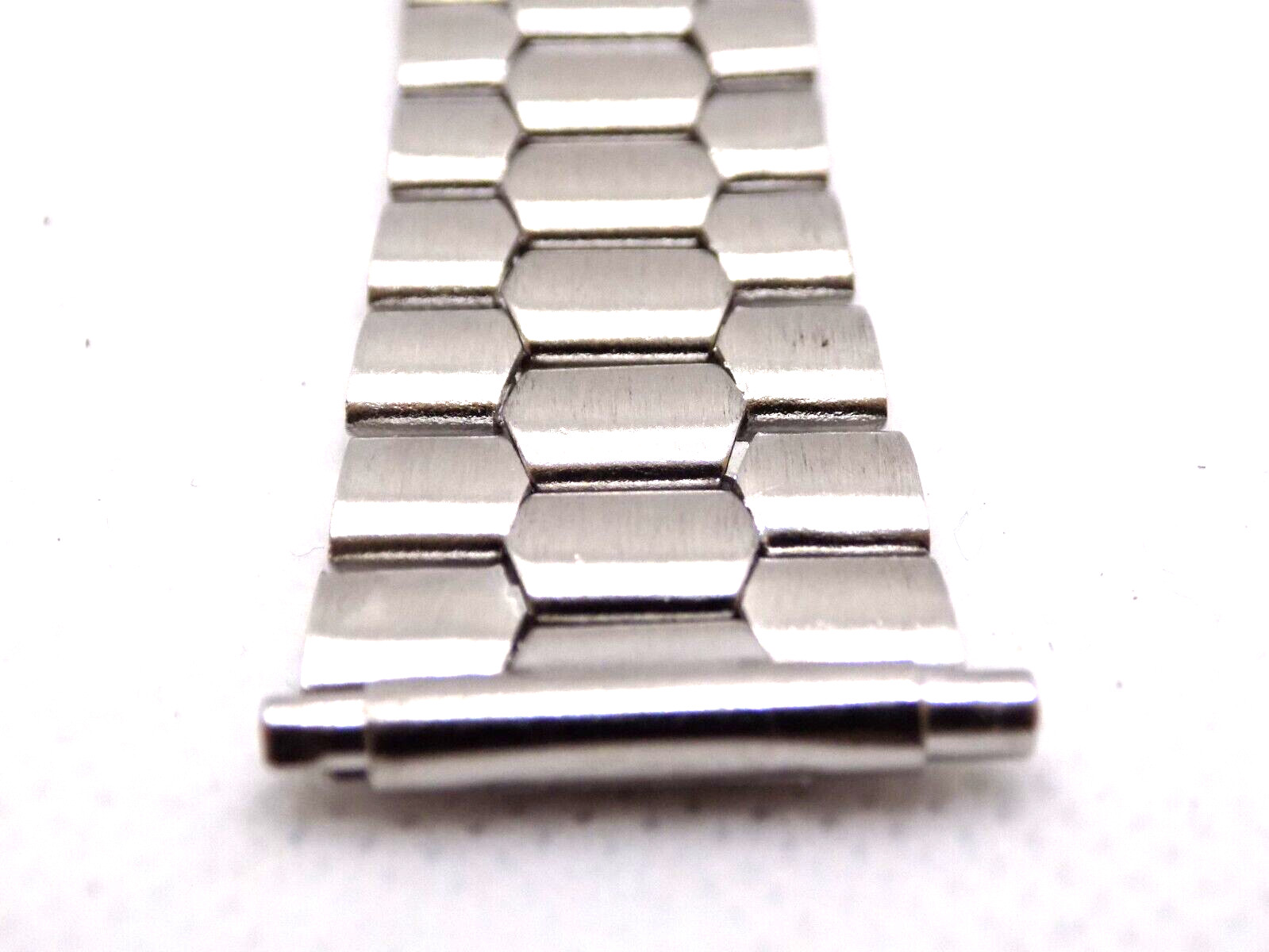 Vintage 1970s Space Age Coffin Link Watch Band Bracelet Adjustable 17~23 mm NOS